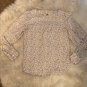 LOFT Cream Floral Blouse